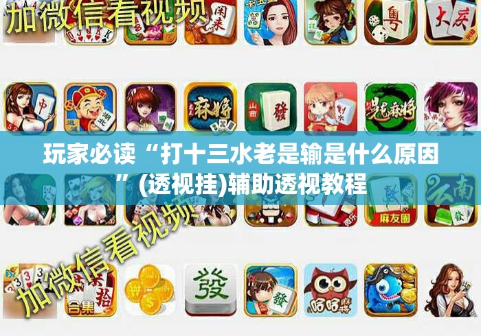 玩家必读“打十三水老是输是什么原因”(透视挂)辅助透视教程