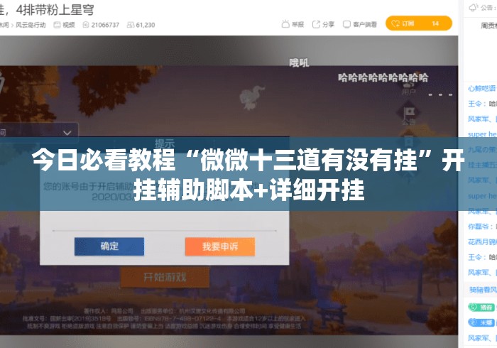 今日必看教程“微微十三道有没有挂	”开挂辅助脚本+详细开挂