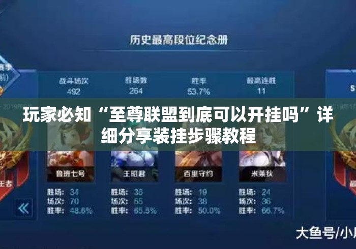 玩家必知“至尊联盟到底可以开挂吗	”详细分享装挂步骤教程