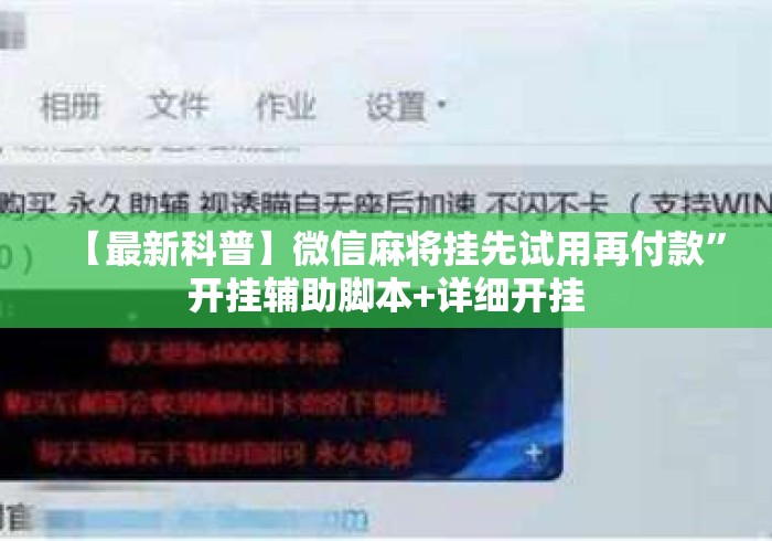 【最新科普】微信麻将挂先试用再付款”开挂辅助脚本+详细开挂