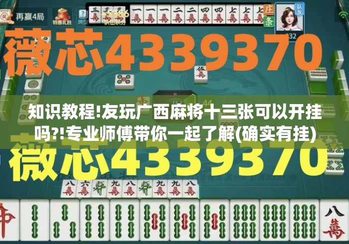 知识教程!友玩广西麻将十三张可以开挂吗?!专业师傅带你一起了解(确实有挂) 知识教程!友玩广西麻将十三张可以开挂吗?!专业师傅带你一起了解(确实有挂)