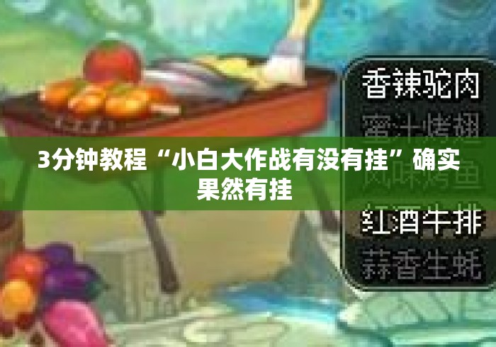 3分钟教程“小白大作战有没有挂”确实果然有挂 