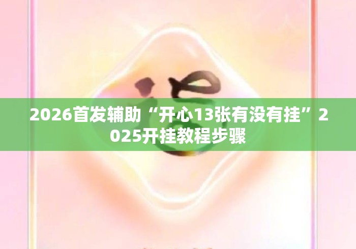 2026首发辅助“开心13张有没有挂”2025开挂教程步骤