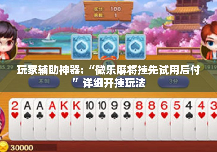 玩家辅助神器:“微乐麻将挂先试用后付”详细开挂玩法