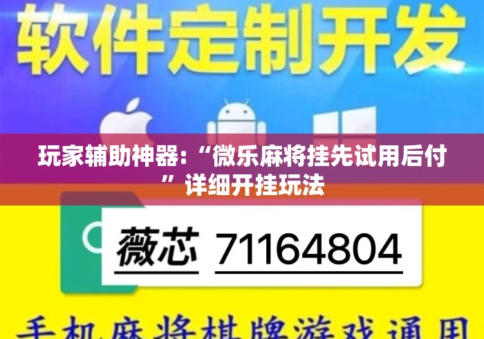 玩家辅助神器:“微乐麻将挂先试用后付	”详细开挂玩法