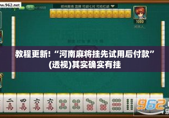 教程更新!“河南麻将挂先试用后付款”(透视)其实确实有挂