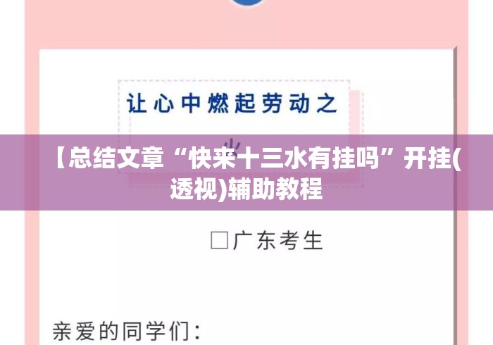 【总结文章“快来十三水有挂吗”开挂(透视)辅助教程