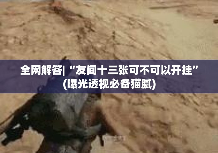 全网解答|“友间十三张可不可以开挂	”(曝光透视必备猫腻)