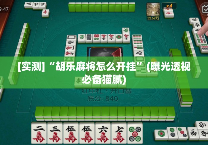 [实测]“胡乐麻将怎么开挂	”(曝光透视必备猫腻)