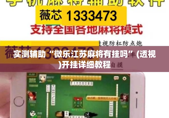 实测辅助“微乐江苏麻将有挂吗	”(透视)开挂详细教程