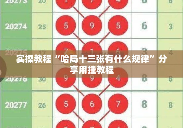 实操教程“哈局十三张有什么规律	”分享用挂教程
