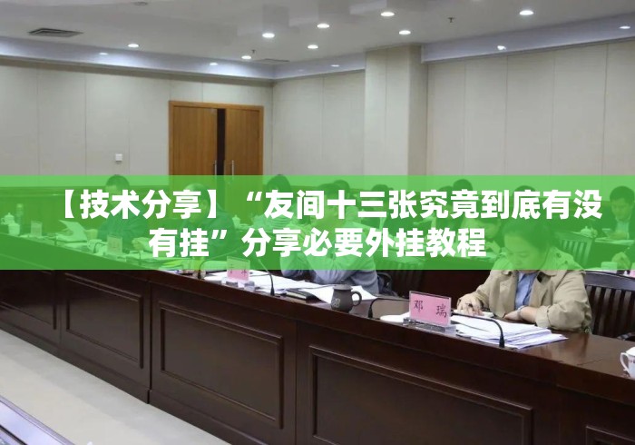 【技术分享】“友间十三张究竟到底有没有挂”分享必要外挂教程