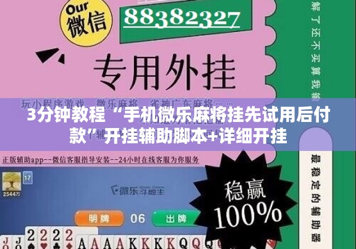 3分钟教程“手机微乐麻将挂先试用后付款”开挂辅助脚本+详细开挂
