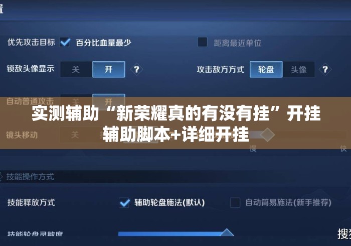 实测辅助“新荣耀真的有没有挂”开挂辅助脚本+详细开挂