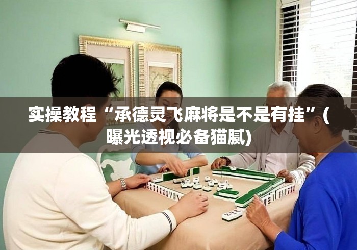实操教程“承德灵飞麻将是不是有挂”(曝光透视必备猫腻)