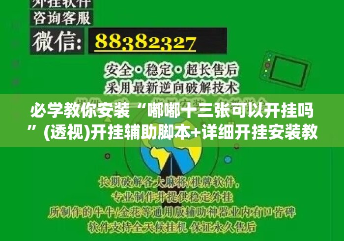 必学教你安装“嘟嘟十三张可以开挂吗”(透视)开挂辅助脚本+详细开挂安装教程