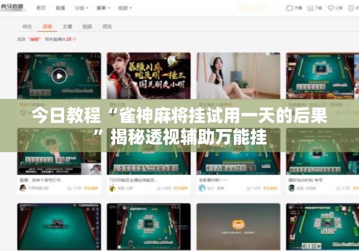 今日教程“雀神麻将挂试用一天的后果”揭秘透视辅助万能挂