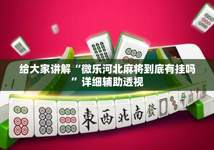 给大家讲解“微乐河北麻将到底有挂吗”详细辅助透视