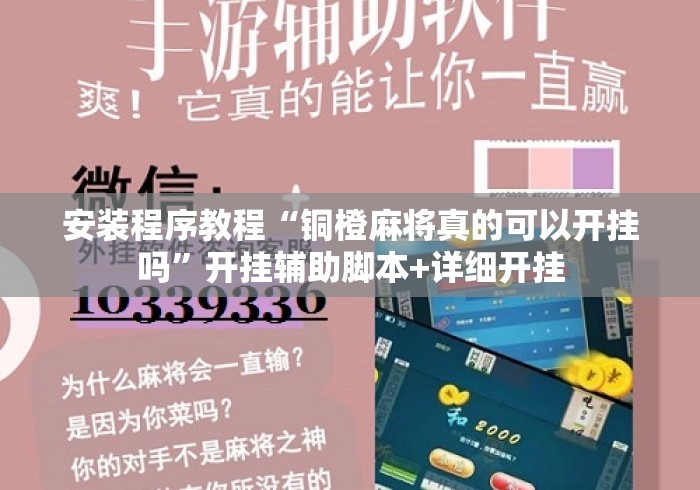 安装程序教程“铜橙麻将真的可以开挂吗”开挂辅助脚本+详细开挂