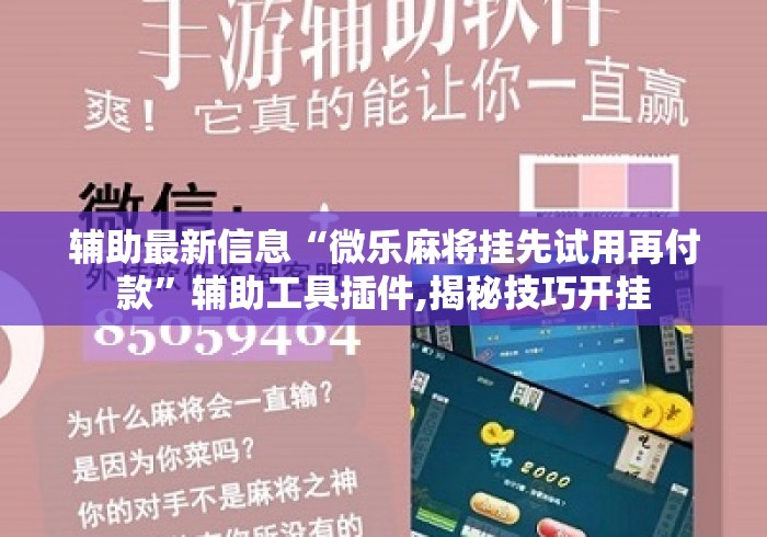 辅助最新信息“微乐麻将挂先试用再付款”辅助工具插件,揭秘技巧开挂