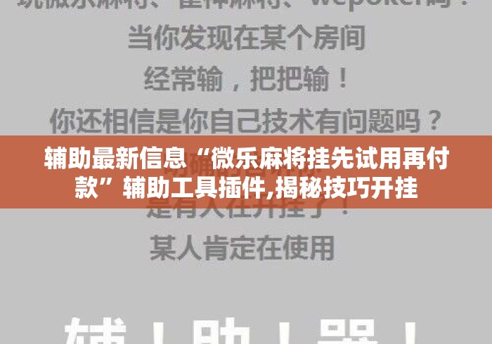 辅助最新信息“微乐麻将挂先试用再付款”辅助工具插件,揭秘技巧开挂