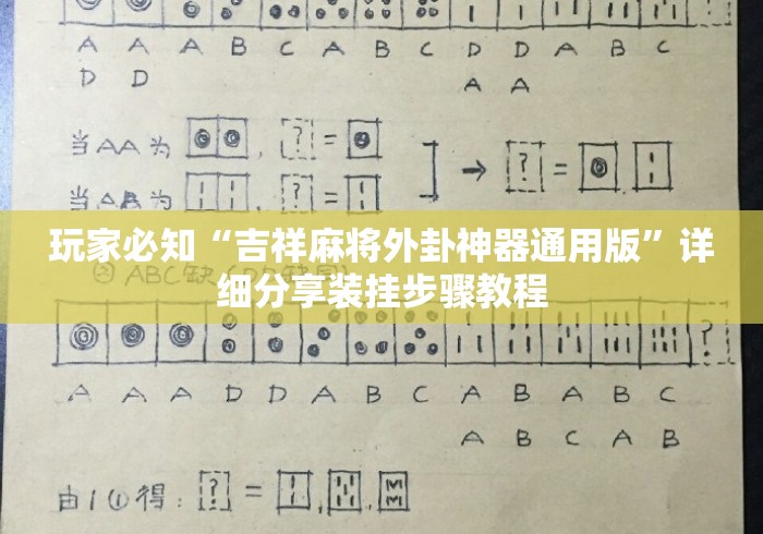玩家必知“吉祥麻将外卦神器通用版	”详细分享装挂步骤教程