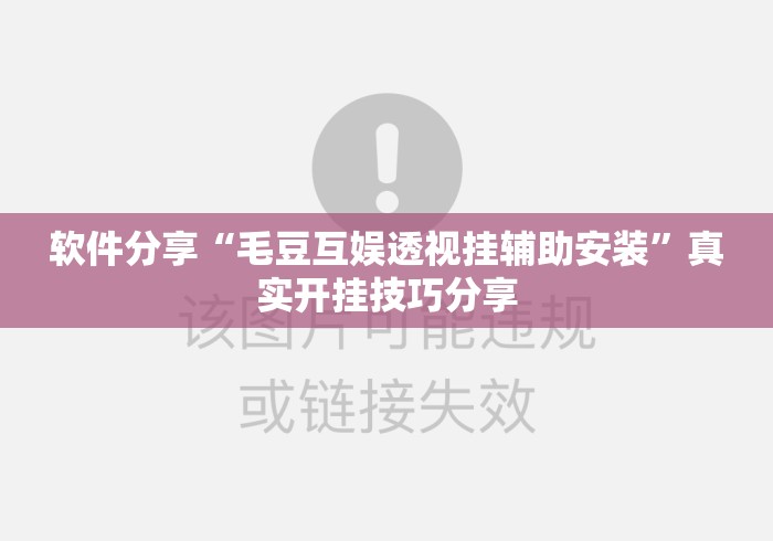 软件分享“毛豆互娱透视挂辅助安装”真实开挂技巧分享
