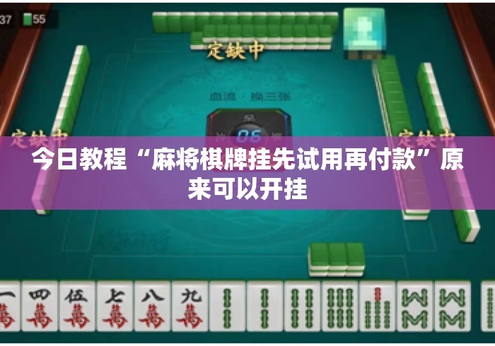 今日教程“麻将棋牌挂先试用再付款”原来可以开挂