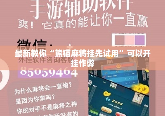 最新教你“熊猫麻将挂先试用”可以开挂作弊