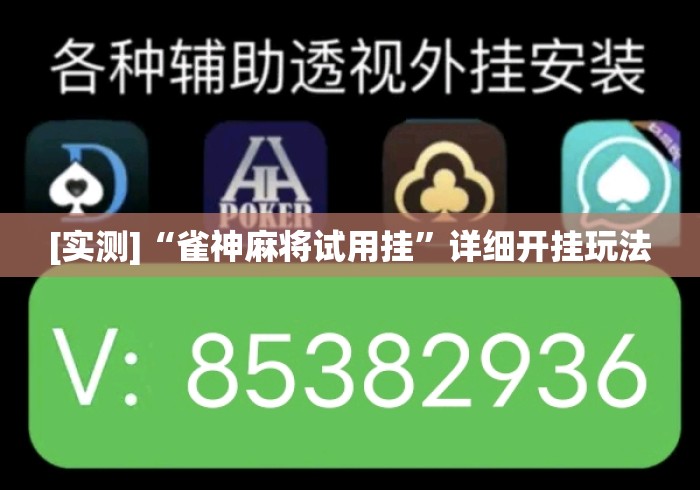 [实测]“雀神麻将试用挂”详细开挂玩法