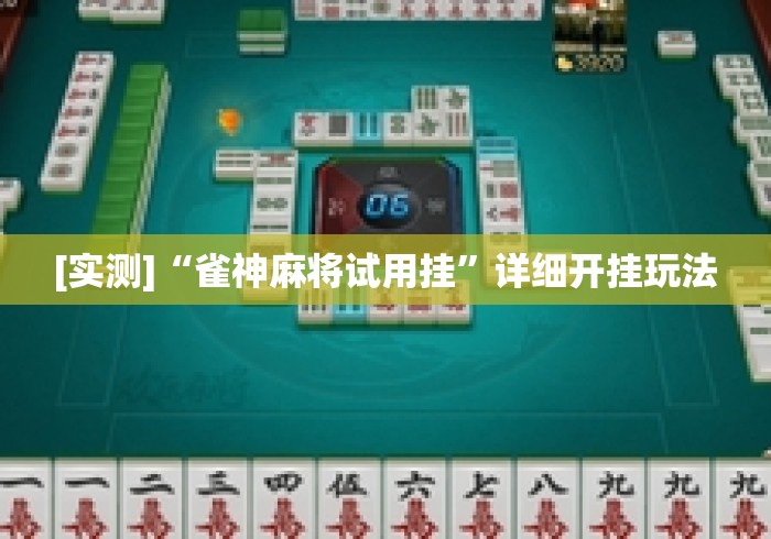 [实测]“雀神麻将试用挂”详细开挂玩法