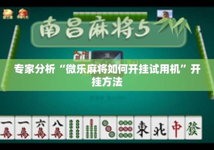 专家分析“微乐麻将如何开挂试用机”开挂方法