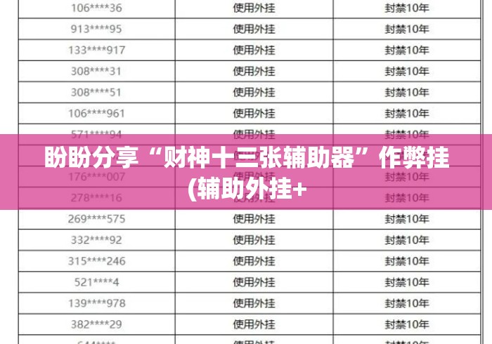 盼盼分享“财神十三张辅助器”作弊挂(辅助外挂+