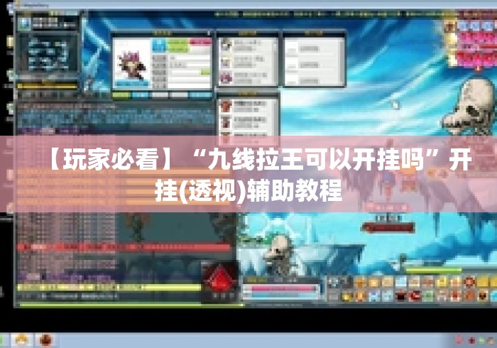 【玩家必看】“九线拉王可以开挂吗”开挂(透视)辅助教程