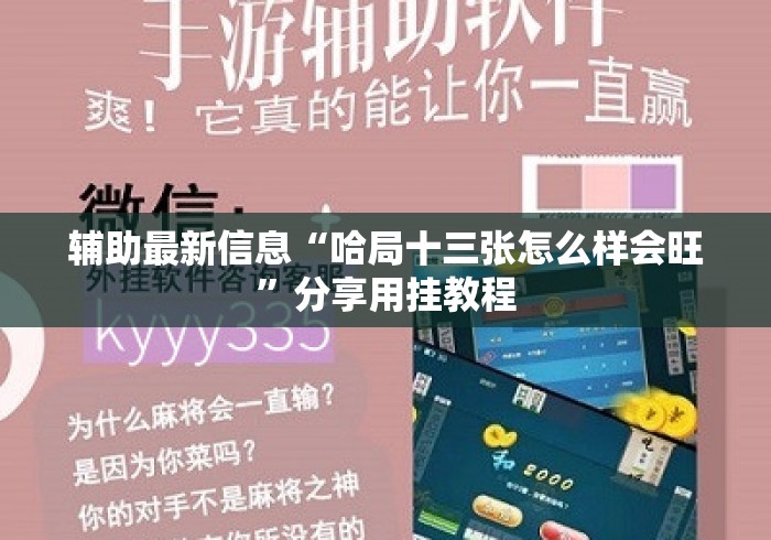 辅助最新信息“哈局十三张怎么样会旺”分享用挂教程