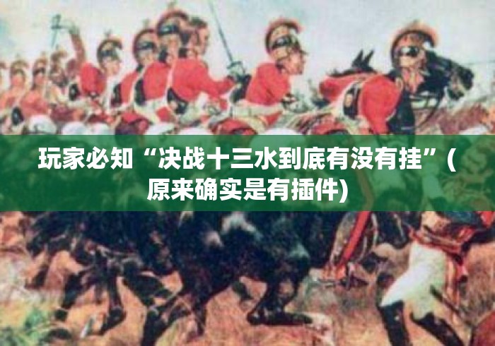 玩家必知“决战十三水到底有没有挂”(原来确实是有插件)