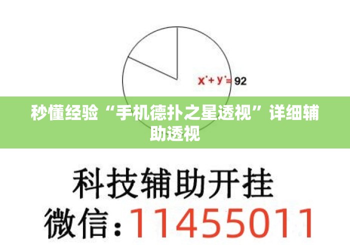 秒懂经验“手机德扑之星透视”详细辅助透视