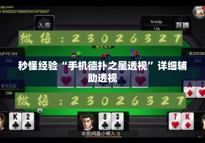 秒懂经验“手机德扑之星透视	”详细辅助透视