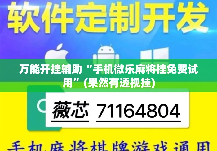 万能开挂辅助“手机微乐麻将挂免费试用”(果然有透视挂)
