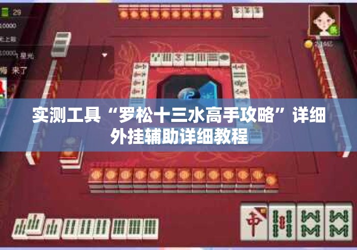 实测工具“罗松十三水高手攻略	”详细外挂辅助详细教程