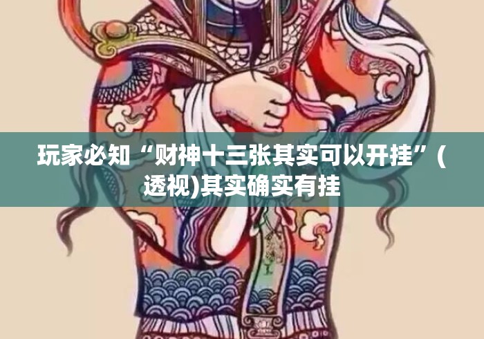 玩家必知“财神十三张其实可以开挂”(透视)其实确实有挂