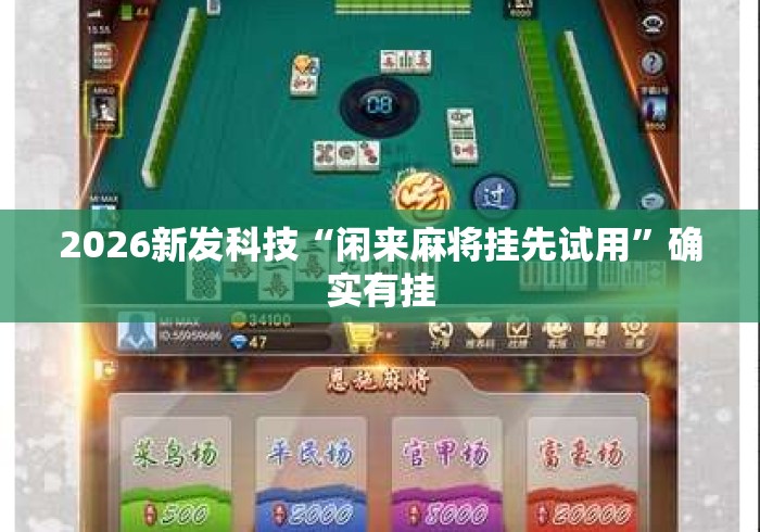 2026新发科技“闲来麻将挂先试用”确实有挂
