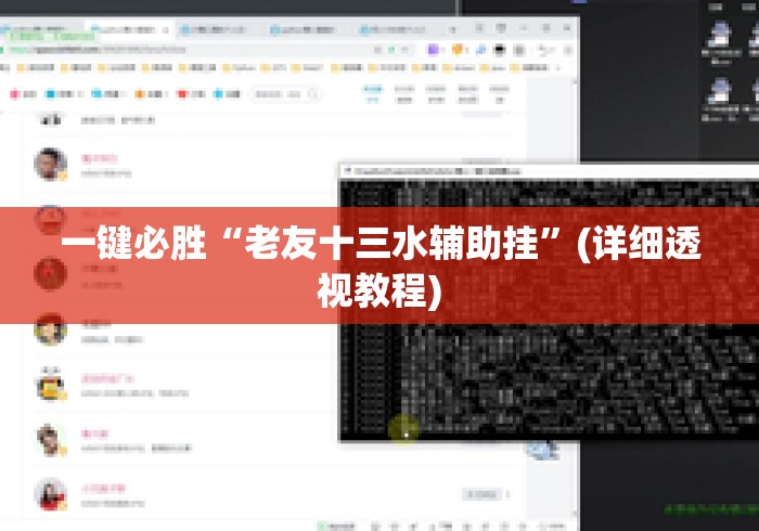 一键必胜“老友十三水辅助挂”(详细透视教程)