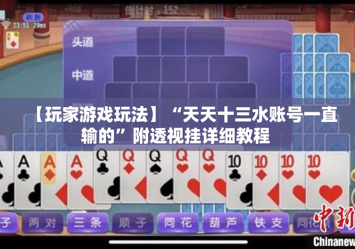 【玩家游戏玩法】“天天十三水账号一直输的”附透视挂详细教程 