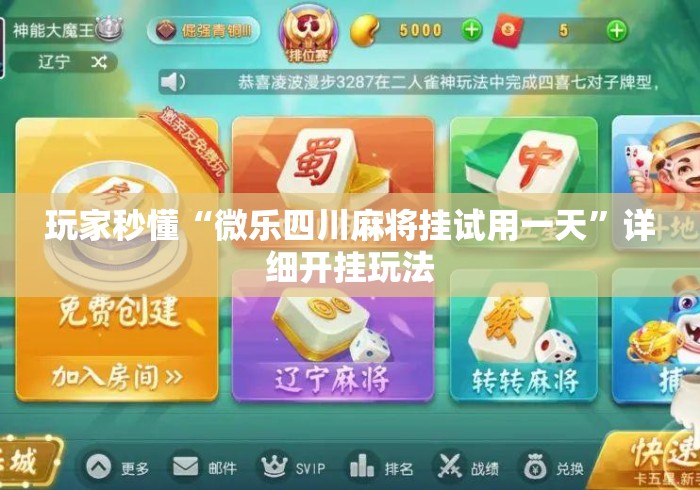 玩家秒懂“微乐四川麻将挂试用一天	”详细开挂玩法