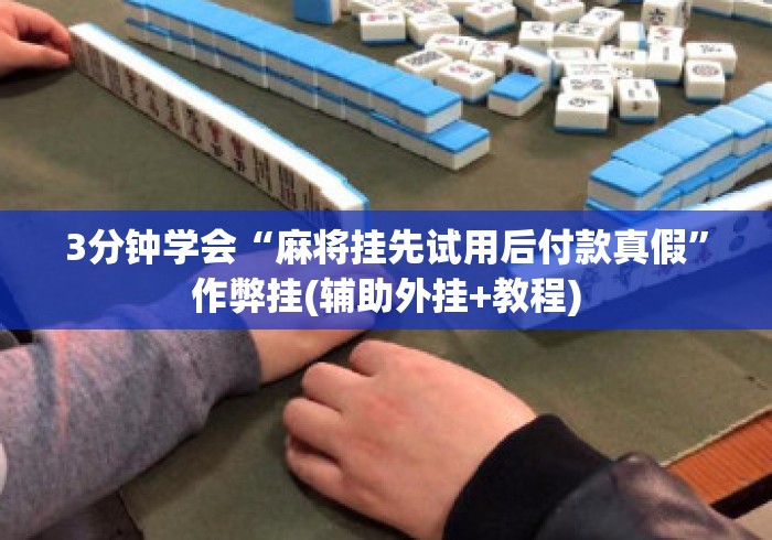 3分钟学会“麻将挂先试用后付款真假”作弊挂(辅助外挂+教程)