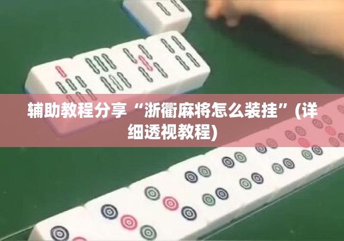 辅助教程分享“浙衢麻将怎么装挂”(详细透视教程)
