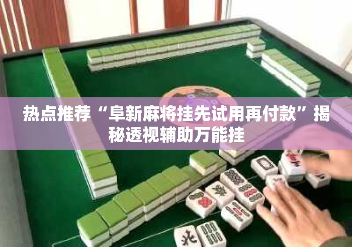 热点推荐“阜新麻将挂先试用再付款”揭秘透视辅助万能挂