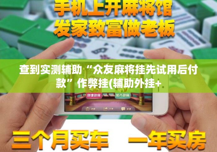 查到实测辅助“众友麻将挂先试用后付款	”作弊挂(辅助外挂+
