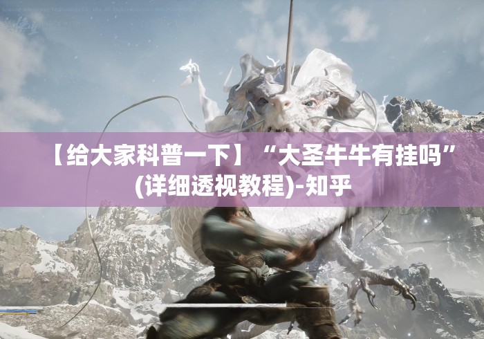 【给大家科普一下】“大圣牛牛有挂吗”(详细透视教程)-知乎